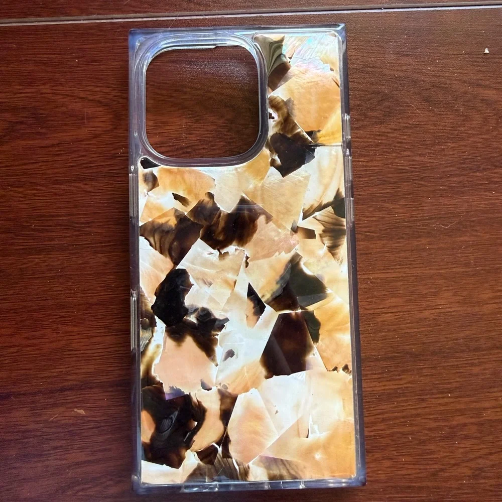 FLAUNT SQUARE Phone Case with real abalone shells for iPhone 16 Pro (almost new)